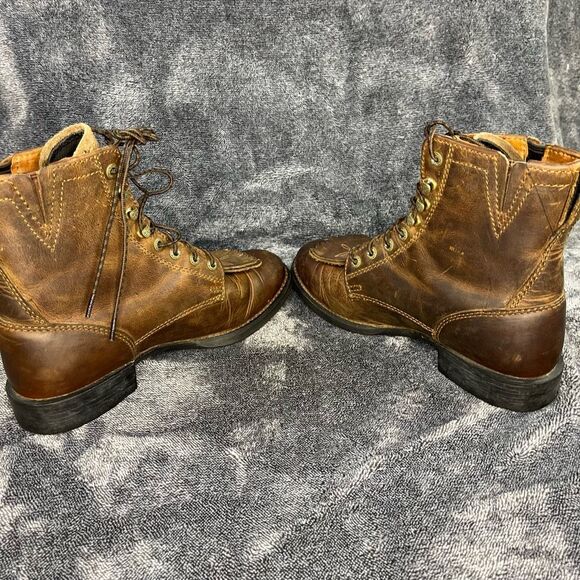 Ariat Women's Heritage Lacer II Kiltie Distressed Brown Western Boots Size 6.5 B - Picture 5 of 8